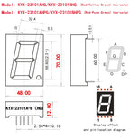 10PCS 2.3-inch digital tube 48mmX70mm digital display screen "8" high 56.8mm 7-segment digital tube 23101 series