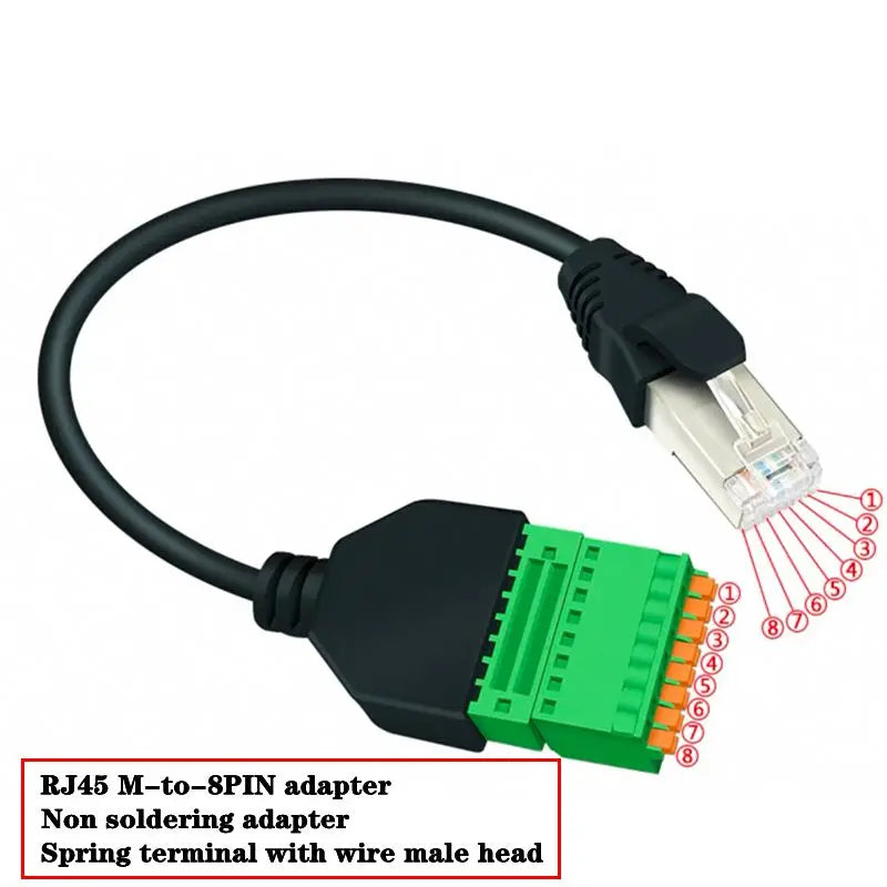 Rj45 to Screw Terminal Block 8P Connector Ethernet Rj45 Male Female to 8 Pin Screw Terminal Network Adapter Cable For CCTV DVR