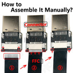 Ribbon FPV HDMI-Compatible Connector Flexible Flat Cable for Raspberry Pi 4 Micro HD/Mini HD to HD Female 20pin FFC