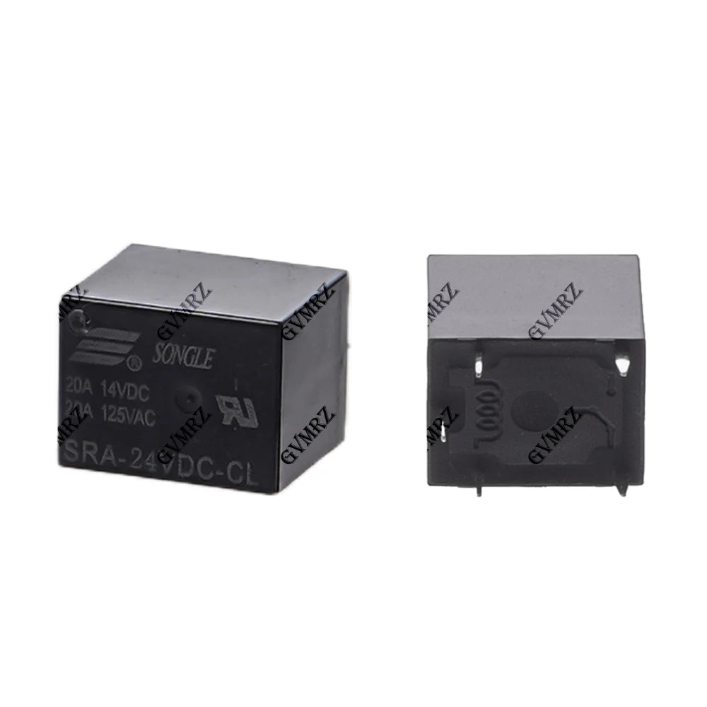 5PCS 4Pin 5Pin Relay  PCB Type Black Automobile Relay SRA-05VDC-AL SRA-12VDC-CL SRA-24VDC-CL 5V 12V 24V 20A DC Power