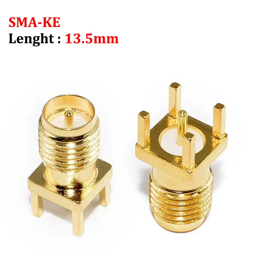 Cltgxdd 1/5/10pcs SMA-KE/KWE SMA Female Jack Adapter Solder Edge PCB Mount Antenna Base RF Copper Coaxial Connector Plug Socket