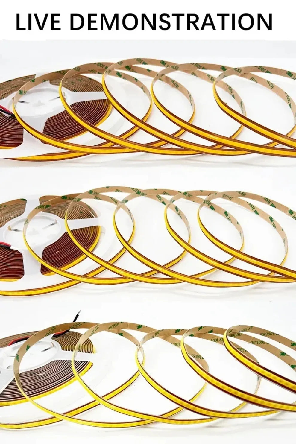 DC 12V/24V 8MM COB LED Strip Free Cut Cuttable 400LEDs/M 528LEDs/M High Density Flexible Tape Home Decoration Lighting 0.5M-10M