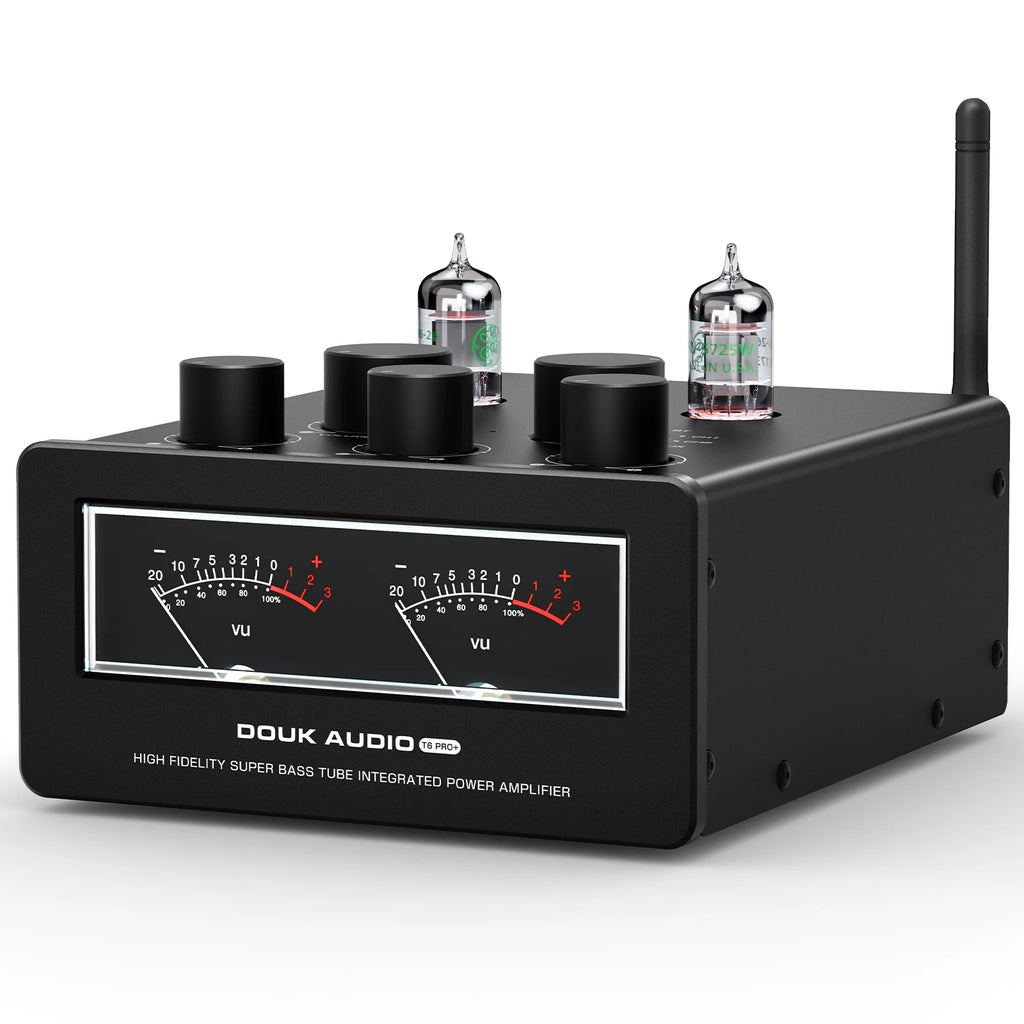 Douk Audio T6PRO HiFi JAN5725 Vaccum Tube Amplifier Bluetooth Receiver TPA3255 Power Amp with VU Meter 300W+300W