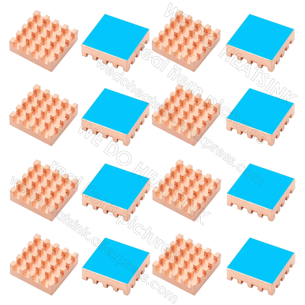 WE DO HEATSINK 10x10xmm 15x15x5mm 15x15x7mm Without or With Thermal Pad Square Pure Copper Heat Sink