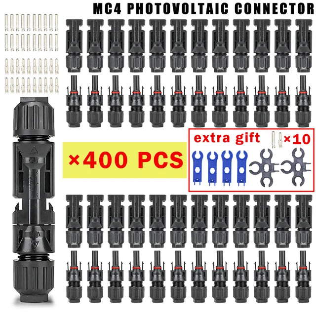 400/200/100/40/20/10 Pcs Photovoltaic Solar Connector Kit 1000V 30A Panel Solor Connectors for PV/MC Cable 2.5/4/6mm2