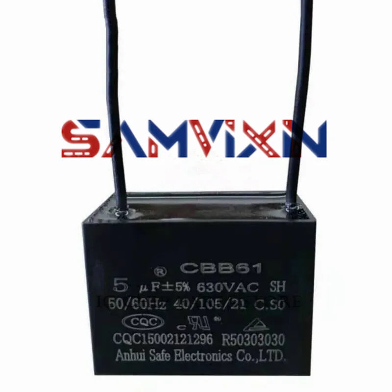 CBB61 fan start capacitor 0.22uf/0.33uf/0.47uf/0.5uf/0.56uf/0.6uf/1uf/2uf/2.2uf/3uf/4uf/5UF/8uf/10uf/15uf/2.7uf/2.4uf/1.2uf 630V