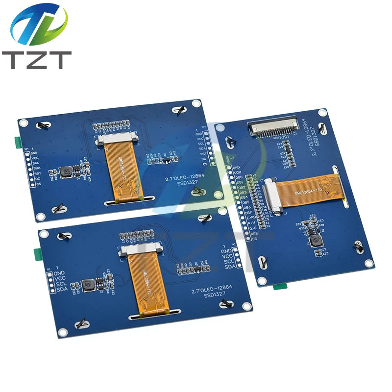 2.7 Inch OLED LCD display 128x64 drives SSD1327 IIC / SPI / 8-bit parallel port For Arduino