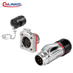 CNLINKO Waterproof Industrial BD20 Aviation Connector 2 3 4 5 7 9 12 14 Pin Plug and Socket Panel Mount Metal Wire Connectors