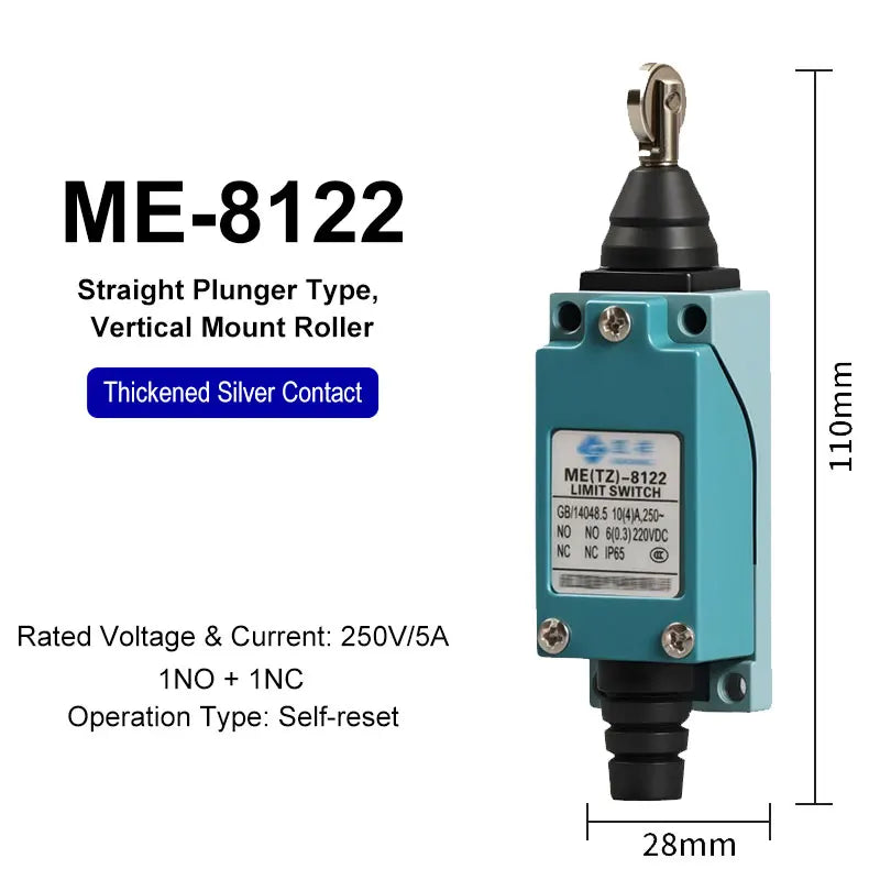 ME-8108 ME-8104 ME-8107 ME-8111 ME-8112 ME-8166-8169 Limit Switch Rotary Adjustable Roller Lever Arm Travel Switch AC250V NO NC