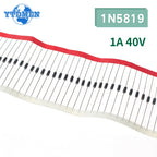 100PCS IN5819 Diodes DO-41 1A 40V SCHOTTKY DIODE 1N5819