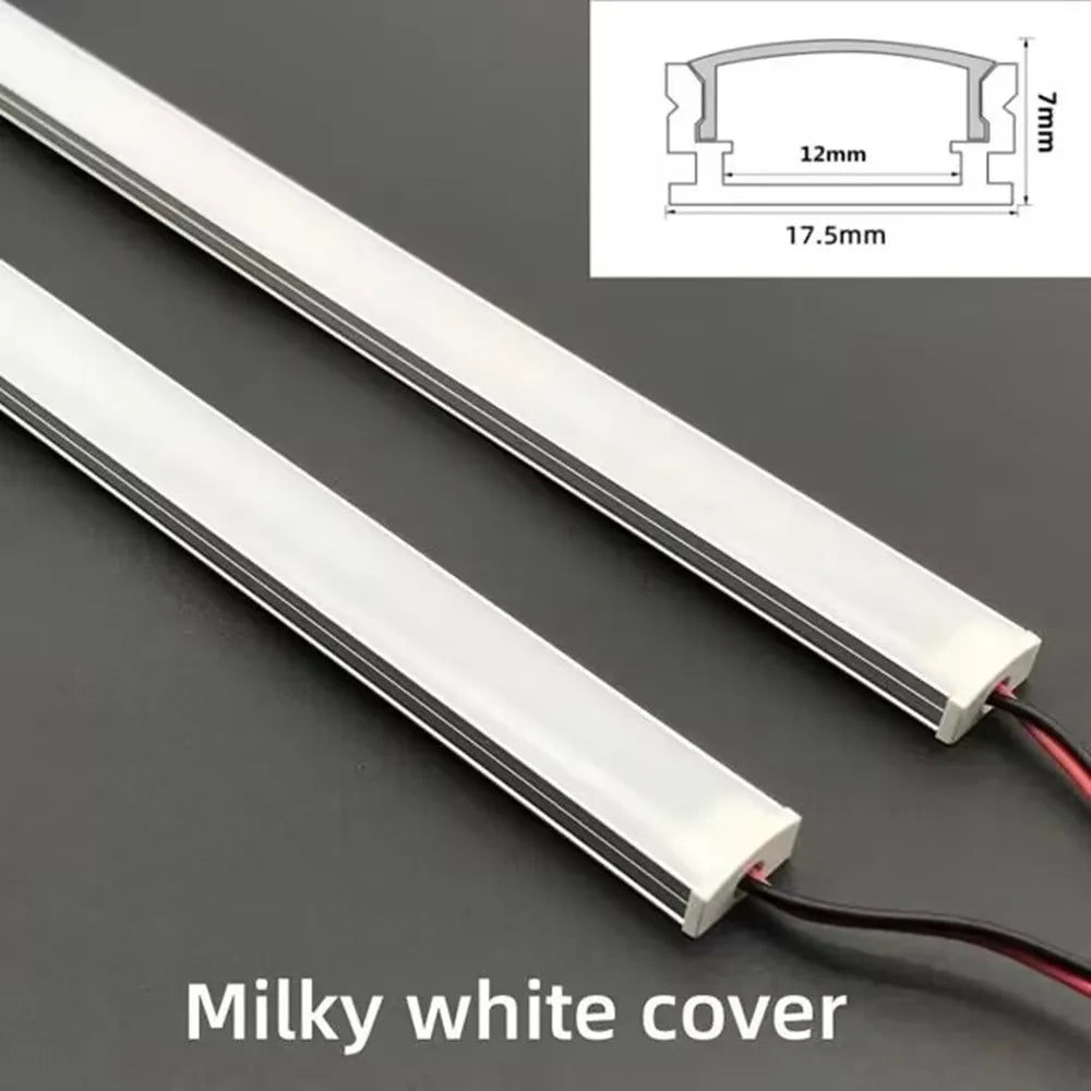 1-10 PCS LED Rigid Strip DC12V 50CM 20 Inch SMD5730 36LEDs U/V-Shaped Flat LED Aluminum Channel Rigid Strip for Indoor Lighting