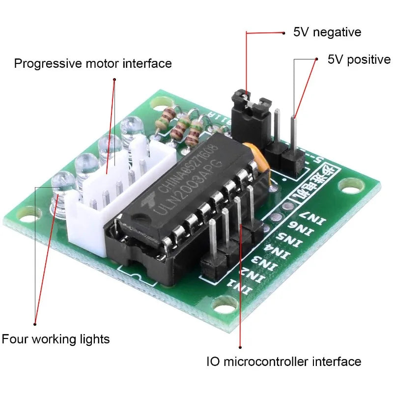 5Sets ULN2003 28BYJ-48 5V Stepper Motor + ULN2003 Driver Board Suitable for Arduino Driver Test Module Stepper Motors DIY Kit
