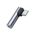 90 Degree Right Angle USB C to 3.5mm Audio Jack Adapter, Type-C Male to 3.5mm Female Headphone Aux Converter