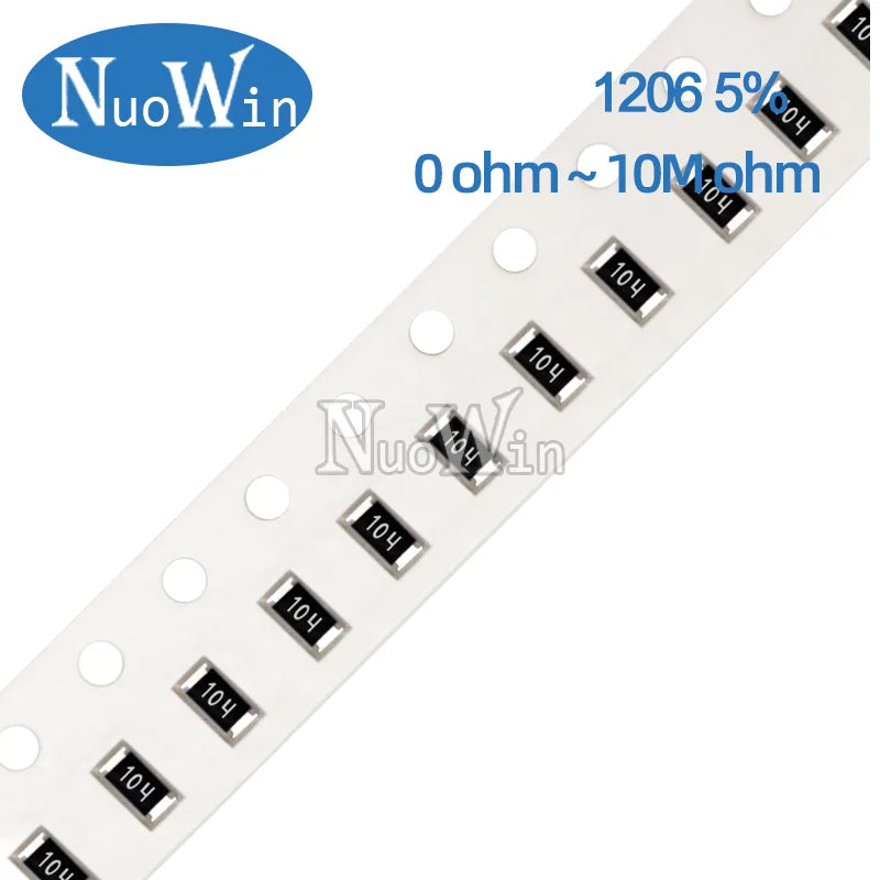 100pcs/Lot 1206 5% Resistor 0R-10M 0 1 10 22 47 100 150 200 330 470 510 ohm 1K 2K 2.2K 3.3K 10K 22K 47K 100K 220K 470K 1M 0.25W
