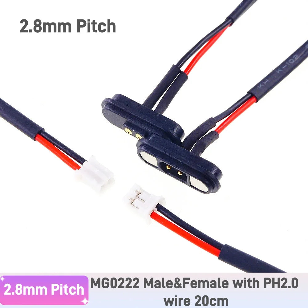 3A Magnetic Spring Loaded Pogo Pin Connector 5-24VDC 2/3/4 Pin Male Female Blind Led Lamp Snap-on JST SM JR Servo Extended Cable