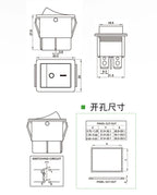 5PCS KCD4 Rocker Switch 16A 250VAC, ON-OFF 2 Position 4-Pin Illuminated Power Switch with Cap for Electrical Equipment