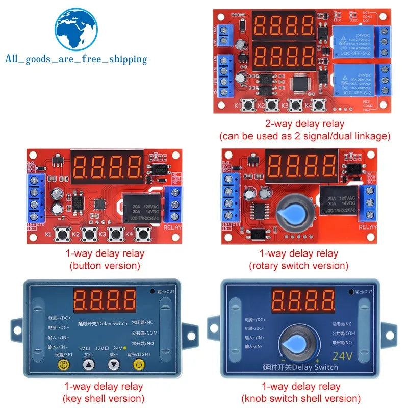DC 5V 12V 24V 10A Adjustable Time Delay Relay Module 32 Modes LED Digital Timming Trigger Timer Control Switch Pulse Cycle