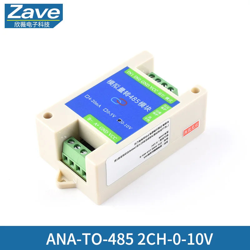 Analog Acquisition Module 4-20mA 0-5V 10V to RS485 Transmitter Modbus Wide Voltage High Precision AD