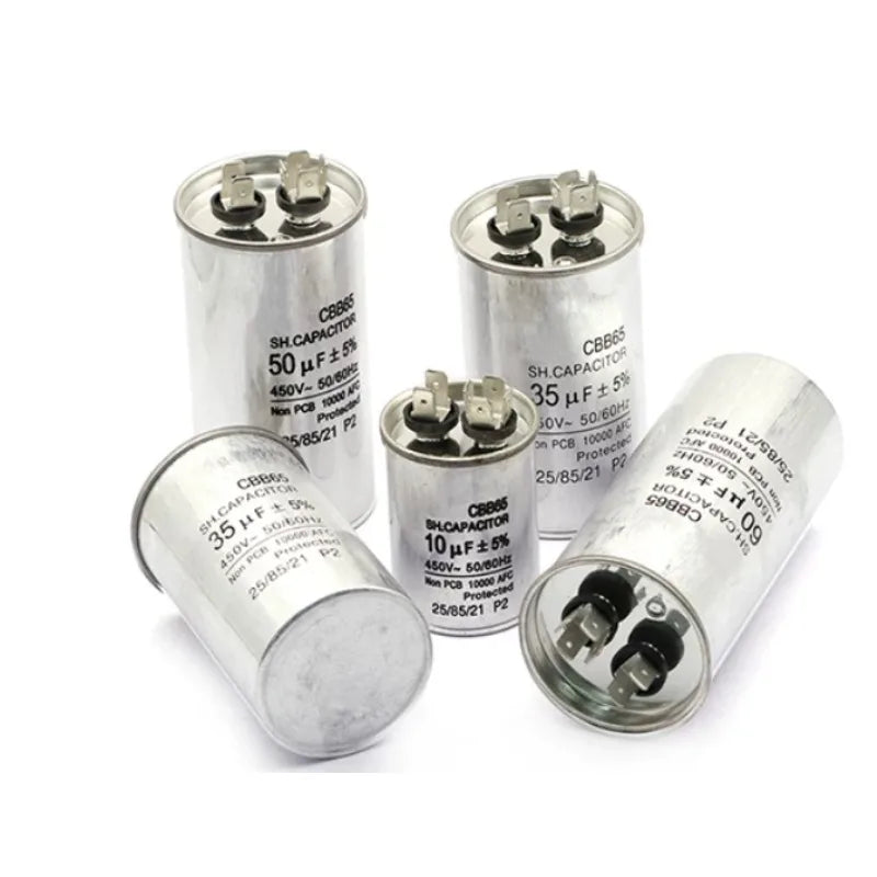 CBB65 AC Motor Capacitor Air Conditioner Compressor Start Capacitor 450VAC 5uF 20uF 25uF 30uF 35uF 40uF 45uF 50uF 60uF 70uF 5%