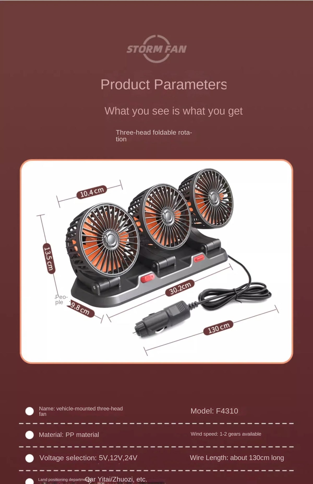 Car Fan 5V 12V 24V Car Cooling Fan 360° Adjustable Dual Head Air Fan USB 2Speeds Automotive Electric Fan For Dashboard RV Truck