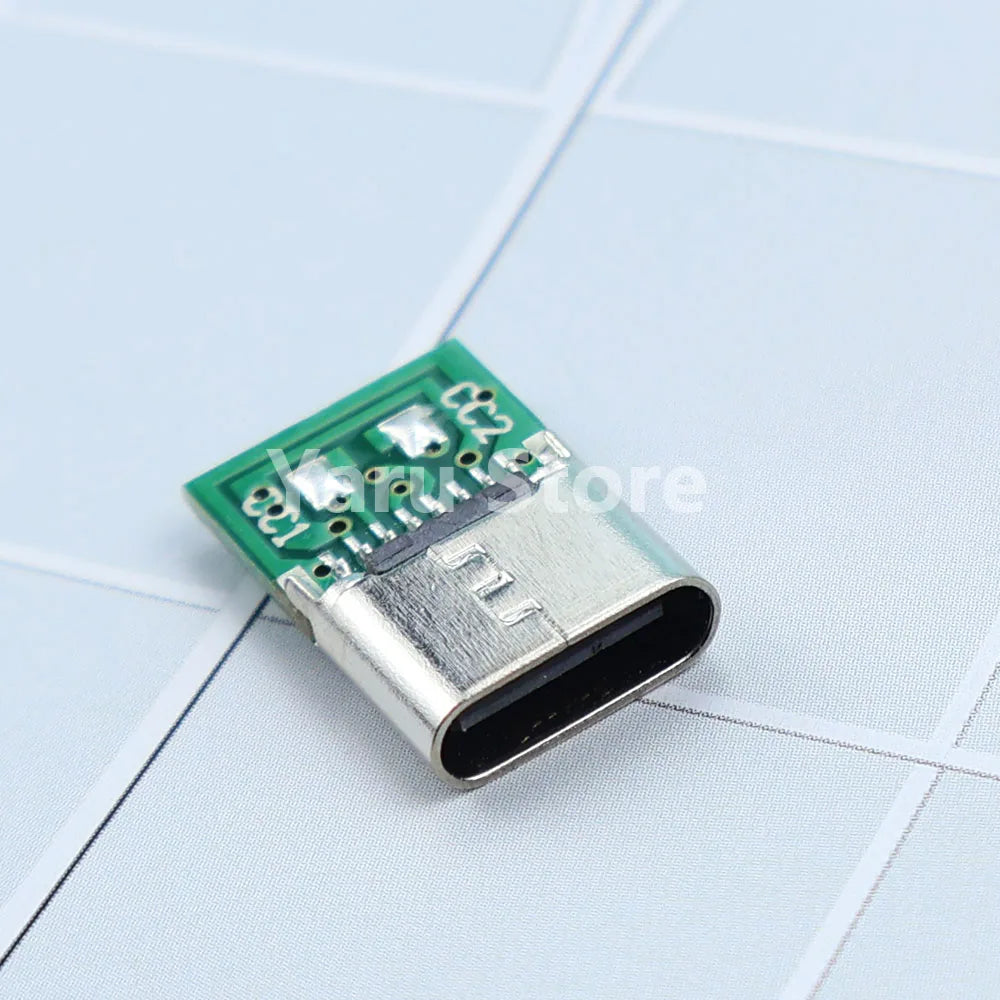 USB 3.1 Type-C Jack Connector 16Pin Female Socket Receptacle USB-C Adapter to Solder Cable 6 Solder Joints with CC1 CC2 5.1K
