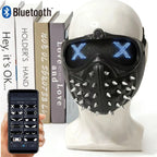Bluetooth app LED Light Up Watch Dog 2 Masks Punk Rivet Mask Party Masquerade Costume Props Cosplay Mask for Halloween Party