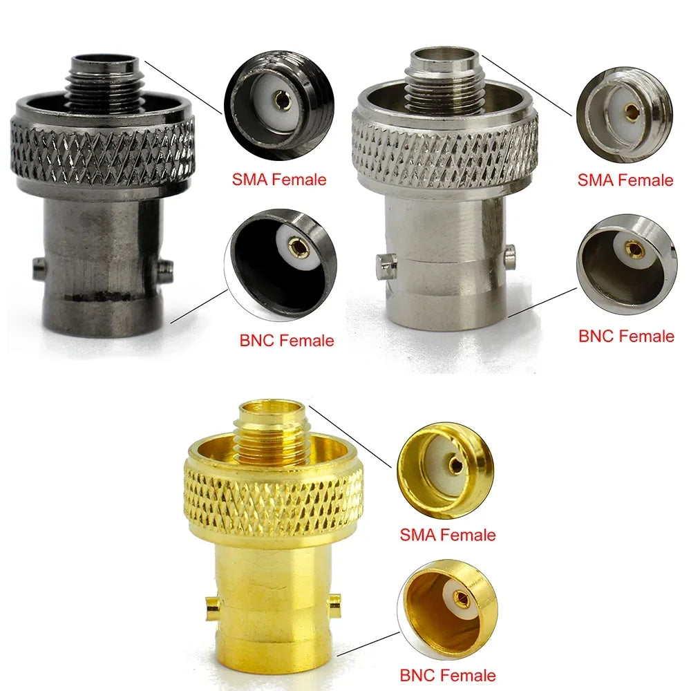 BNC to SMA / RP-SMA RF Adapter Connector Male Female Straight 4-Hole Flange Coaxial Converter for FPV WiFi Radio Antenna Systems