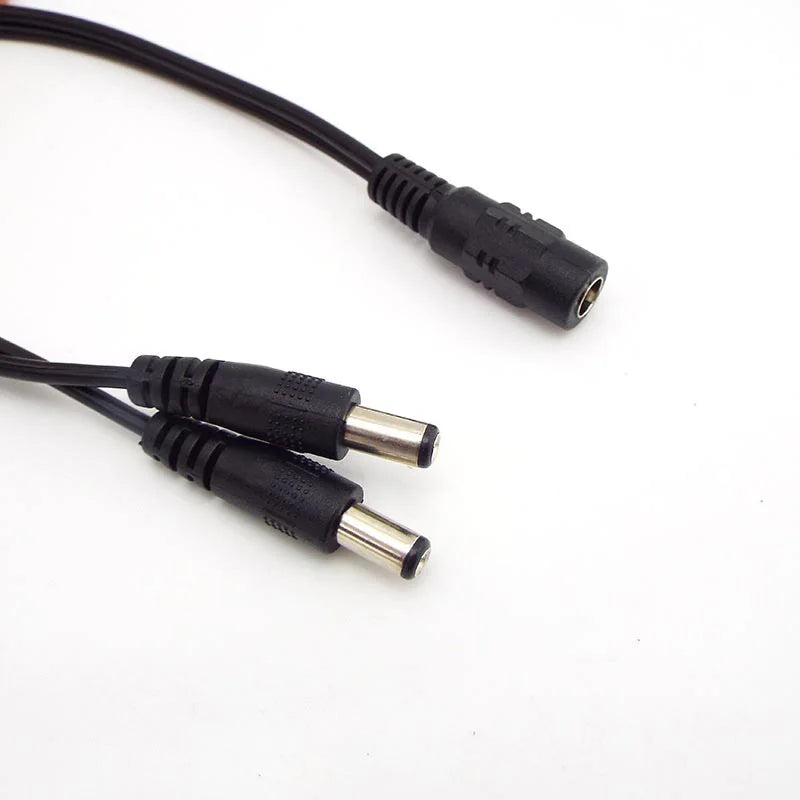 2 Way DC Power Adapter Cable 5.5mm X 2.1mm 1 Male to 2 Female 2 Male Splitter Connector Plug Extension for CCTV LED Strip Light
