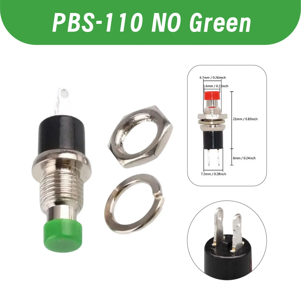 Mini Momentary Push Button Switch PBS-110 NO Press The Reset PBS-111 NC 7mm