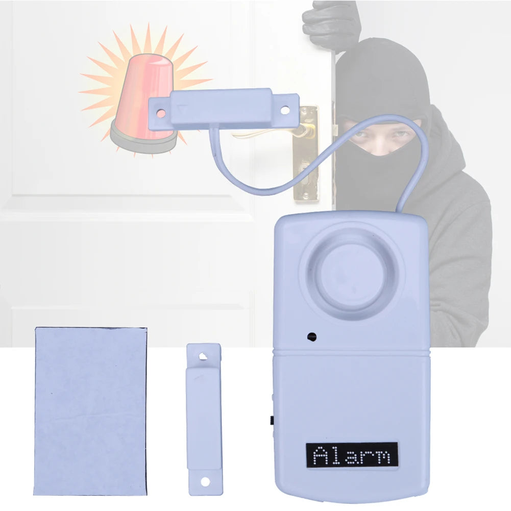 Mini Alarm Sensor Detector Battery Powered Sticky Window Magnetic Alarm System 95Db Loud Voice Easy Installation for Home Office