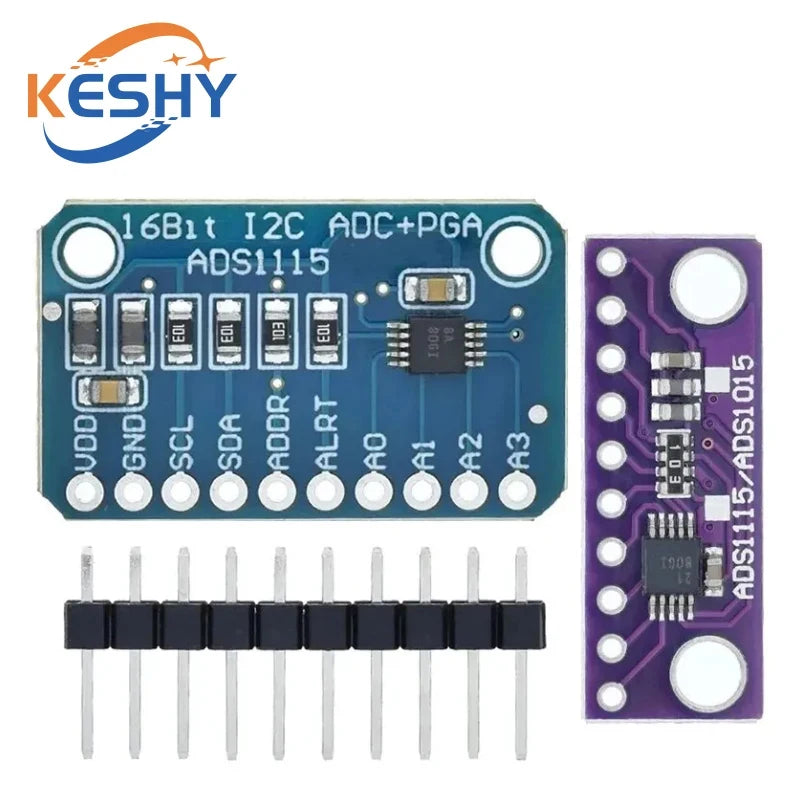 I2C ADS1115 ADS1015 16 Bit ADC 4 channel Module with Programmable Gain Amplifier 2.0V to 5.5V RPi