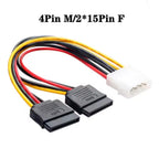 20cm Power 6Pin 8Pin 4Pin 15Pin SATA Male to 4Pin IDE Molex Female 15Pin SATA Female Power Cable Computer Cable 6Pin To 8Pin