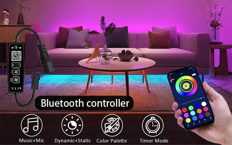 TUYA LED Strip Light Smart Wifi RGBIC Dreamcolor Ribbon Lighting USB 5V WS2812B Addressable Light Lamp Support Alexa Google