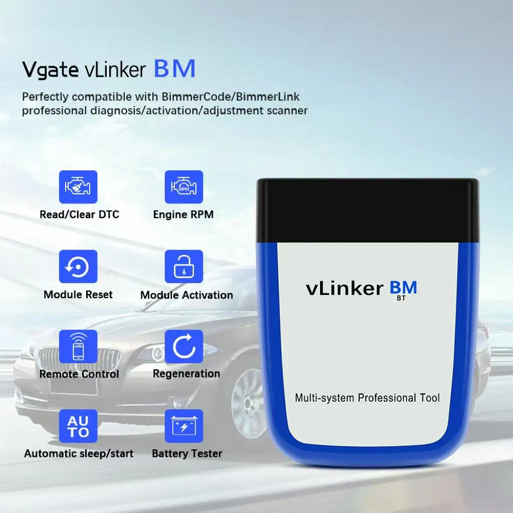 Vgate vLinker BM ELM327 Scanner wifi Bluetooth 4.0 OBD2 OBD 2 Car Diagnostic Auto Scan Tool For Bimmercode ELM 327 V 1 5