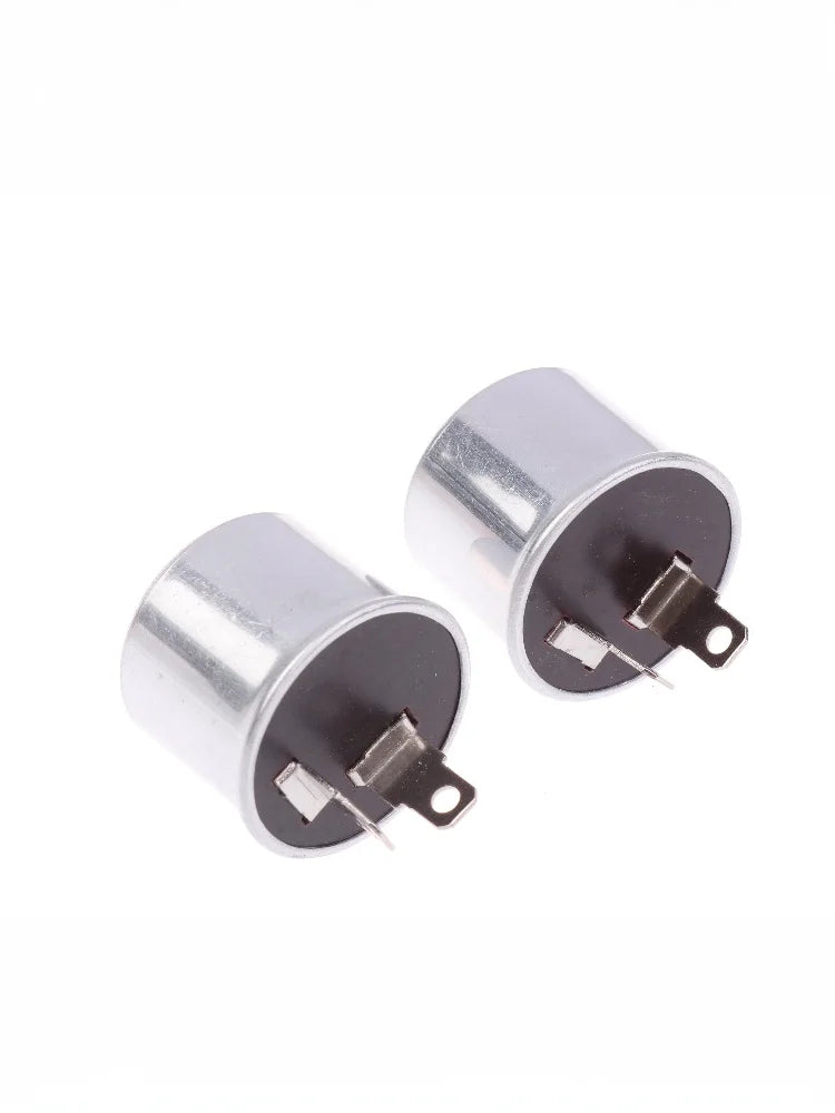 2-Pin 12V 40A Flasher Relay Universal Electronic Blinker for Cars Motorcycles Vans - Fixes Fast/No Flash Issues (2/5Pcs)