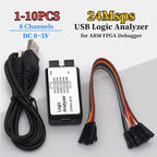 USB Logic Analyzer Microcontroller for ARM FPGA Debugger 8 Channels 24M Samples Set for Digital Electronics Testing ﻿