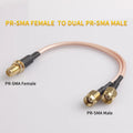RP SMA Male/Female to Dual SMA Male Female 2 X SMA 2 Way Antenna Adapter Y Type Splitter Pigtail RG316 RF Coax Extension Cable