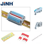 JINH CMK420 DIN Rail Lever Connector Kit Blue Quick Splicing Block with Number Strip for Panel