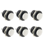 6Pcs R13-507 Momentary Push Button 2 Pin Self-Resetting Mini No Lock Round SPST 1NO Switch 3A 250V AC/6A 125V AC Button Assorted