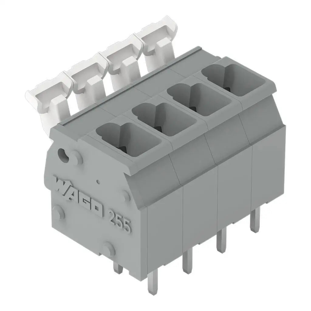 WAGO 255‑402 2‑Pole PCB Terminal Block, 5.08mm Pitch 0.08‑2.5mm² Cage‑Clamp Push‑Button Connector