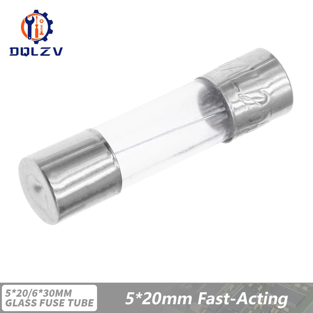 5*20mm 6*30mm Fast Blow Glass Tube Fuses 5x20mm 6x30mm 250V 0.5A 1A 2A 3A 4A 5A 6A 8A 10A 15A 20A 25A 30A AMP Slow Blow Fuse