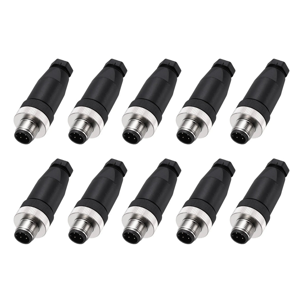 10Pcs 4/5/8 Pin M12 Male/Female Aviation Wire Connector A Code Waterproof IP67 Circular Connector Aviation Plug for Automation