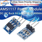 5PCS 5V to 3.3V For DC-DC Step-Down Power Supply Buck Module AMS1117 LDO 800MA