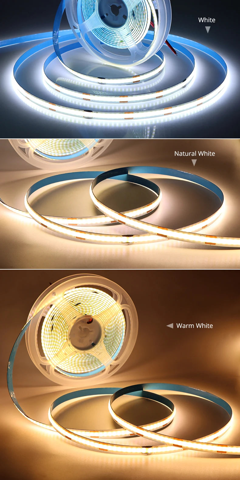 AC220V To DC 12V COB LED Strip Lights for Kitchen Home Decor Cabinet Lamp with Dimming Remote Controller led tiras de luces -EU