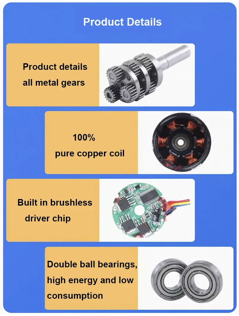 12V 24V 42MM 4260 155KG Planetary Gear BLDC Brushless DC Reduction Motor Large Torque Low Speed Long Life Low Noise 7-1351rpm