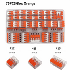 75Pcs Box Electrical Lever Wire Connectors 2 Pin 3 Pin 5 Pin Electric Cable Clamp Mini Quick Wire Terminal Push-in Connector