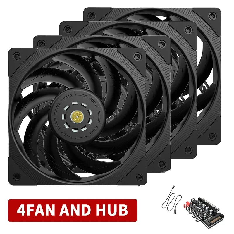 TEUCER T30 CPU Cooler Fan 2150RPM 4PIN PWM 12cm Computer Case Cooling System Fan S-FDB Bearing Silent PC Gamer CPU Cooler 120mm