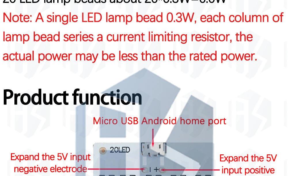 5730 smd 5V 430mA~470mA White Mirco Usb 5730 LED lighting panel USB mobile light Emergency light night light
