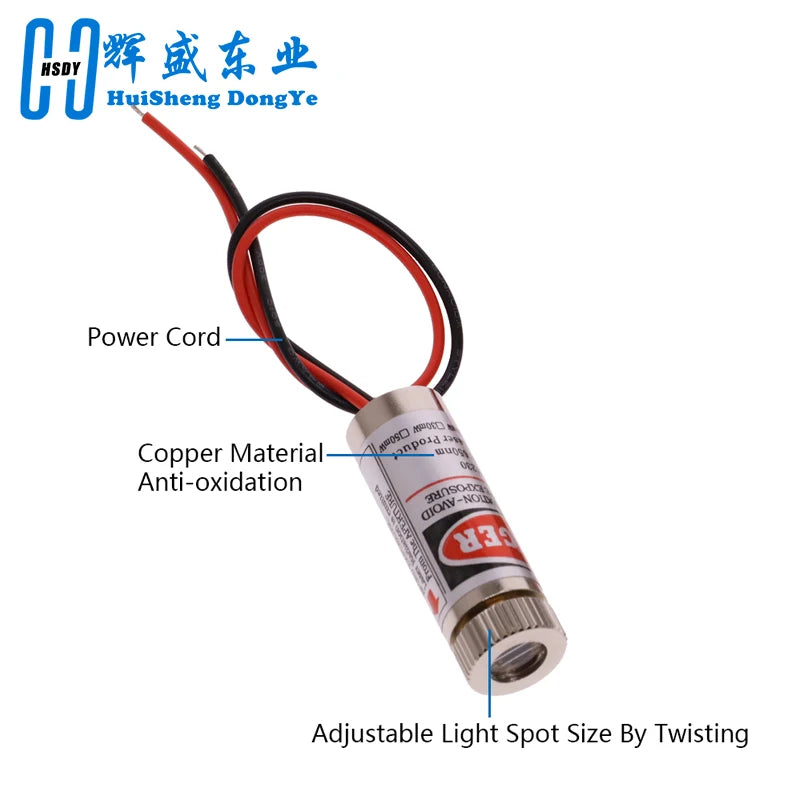 650nm 5mW Red Point / Line / Cross Laser Module Head Glass Lens Focusable Focus Adjustable Laser Diode Head Industrial Class