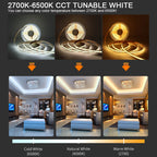 1-10M CCT 2700K-6500K Dimmable LED Strip 5mm 10mm COB LED Strip Light CCT Strip Tuya WiFi Controller Linear LED Tape With Dimmer